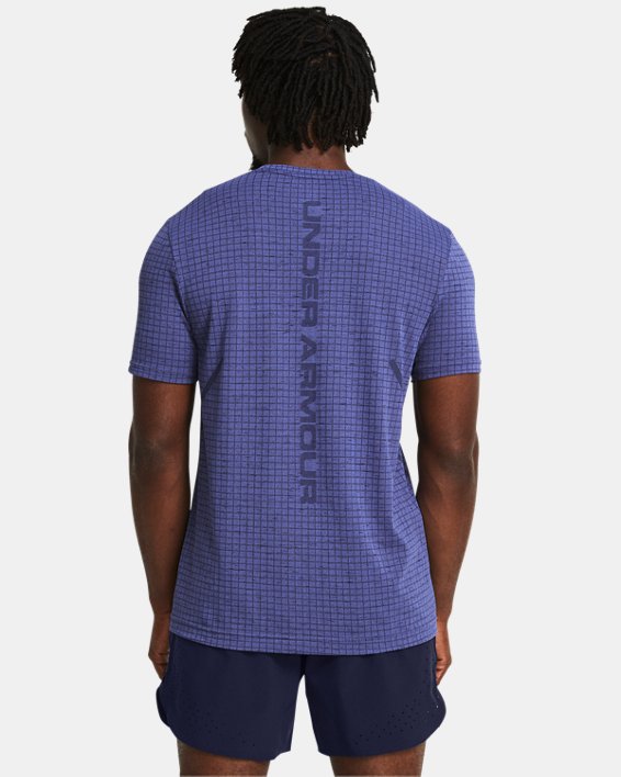 Men's UA Seamless Grid Short Sleeve, Purple, pdpMainDesktop image number 1